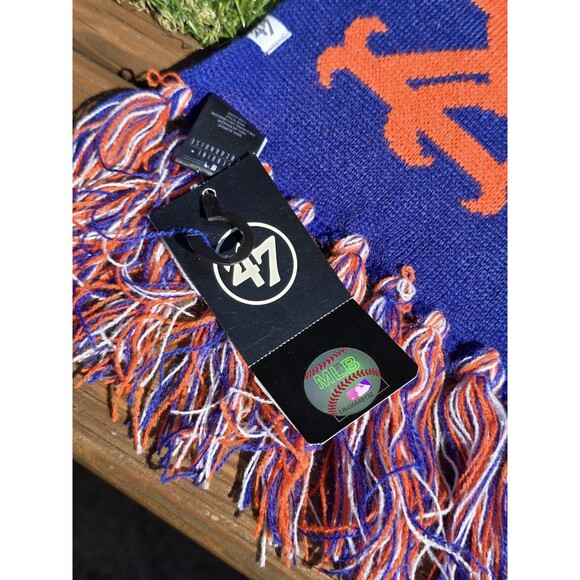 47 BrandNY Mets Scarf MLB Scarf Winter Adult OSFA NWT Breakaway Double Sided - Picture 5 of 12